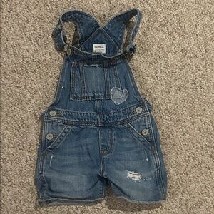 GAP Kids Blue Denim Overalls with Heart Patch